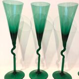 6 Memphis champagne flutes, 1980