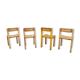 Series of 4 wooden chairs sornay style