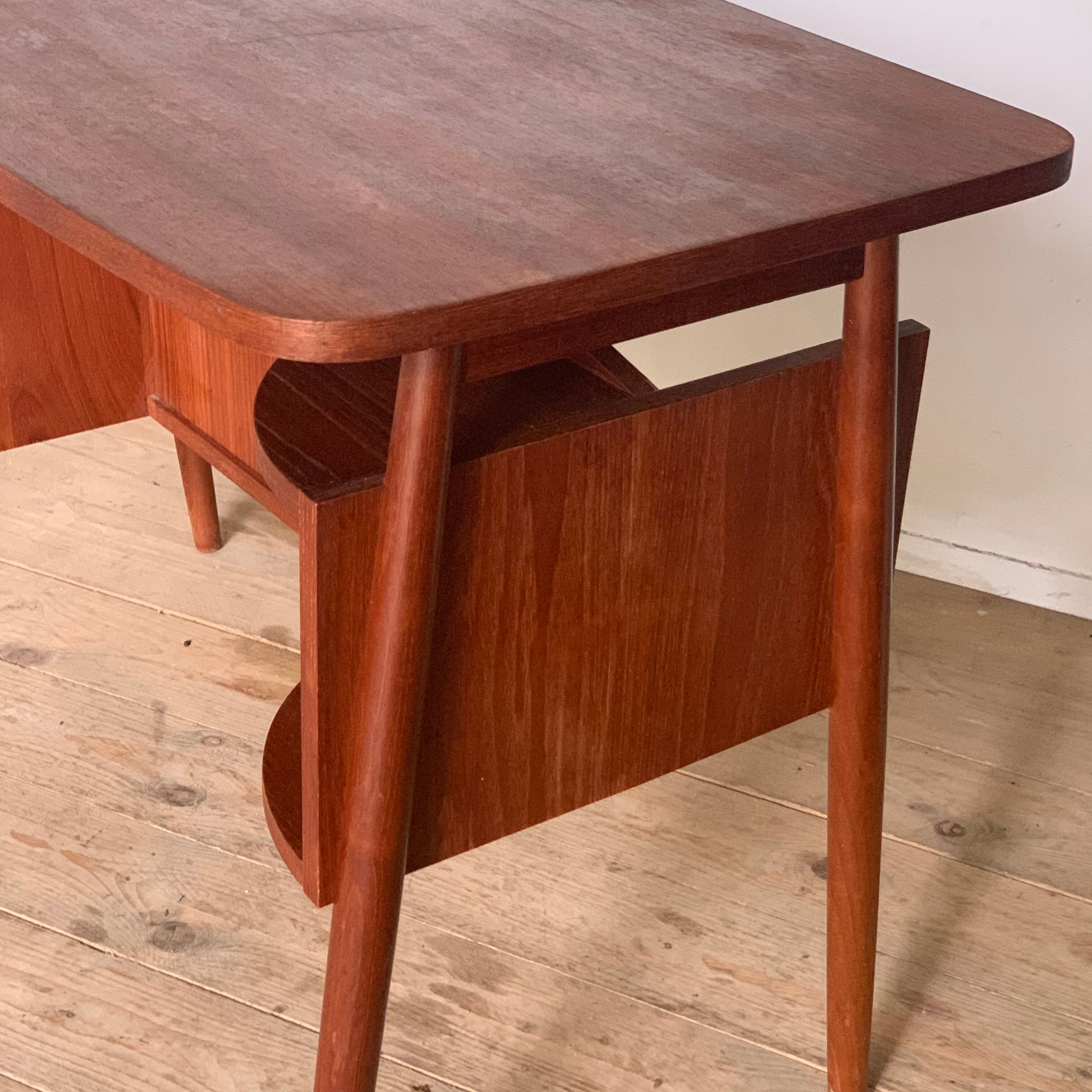 Vintage Scandinavian teak desk Gunnar Nielsen Tibergaard