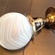 Ceiling light ball opaque glass and brass art deco style