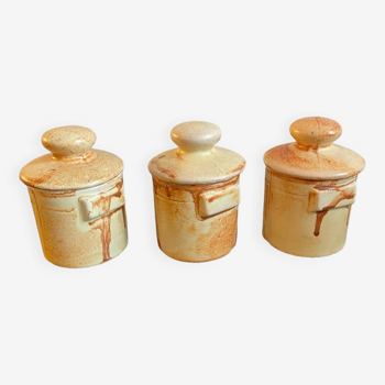 Set of 3 Vallauris ceramic pots