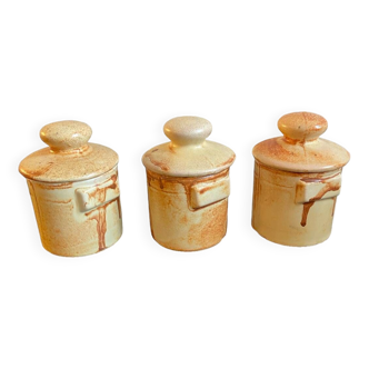 Set of 3 Vallauris ceramic pots