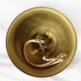 Vintage chandelier in black metal and brass - 6 branches