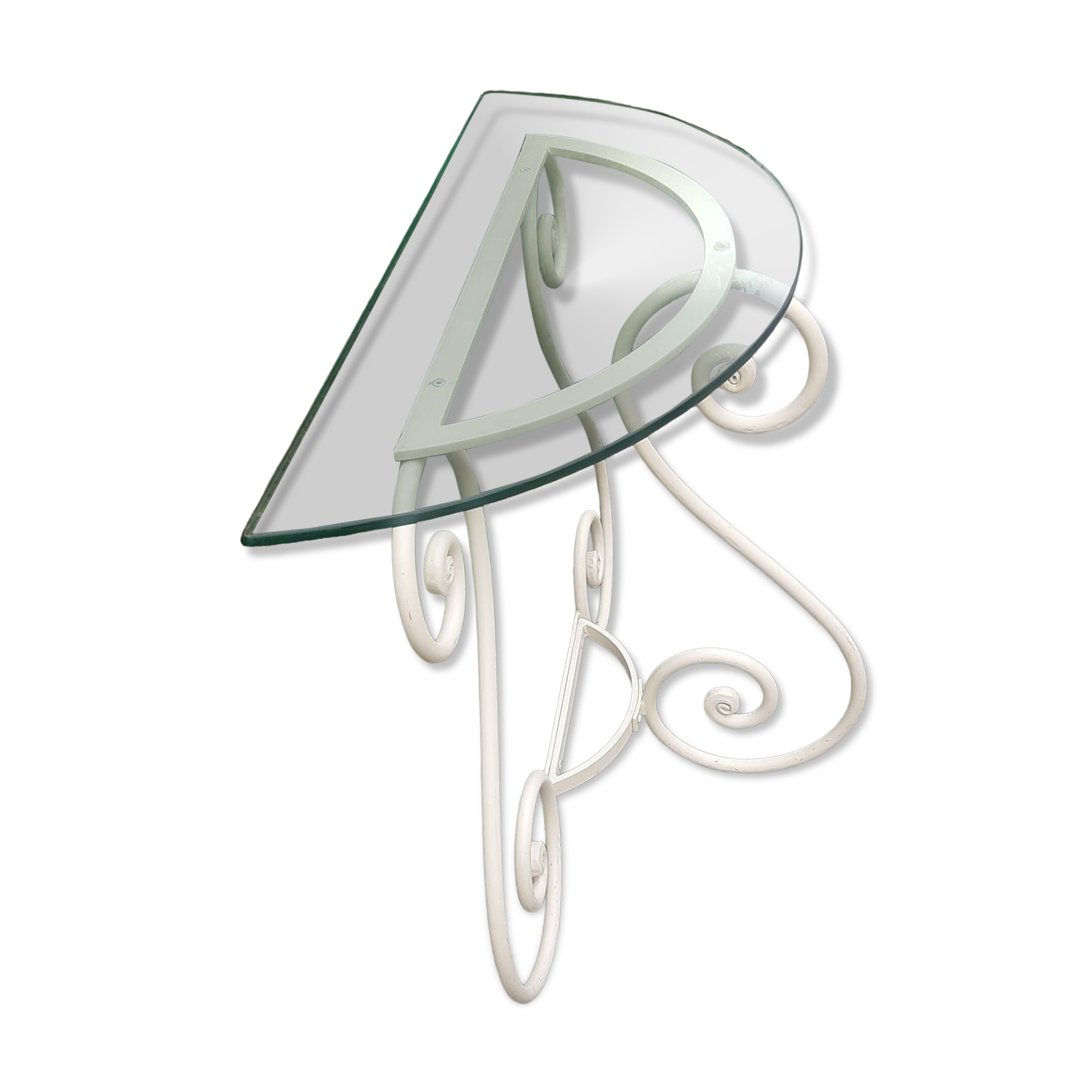 Wrought iron half-moon console