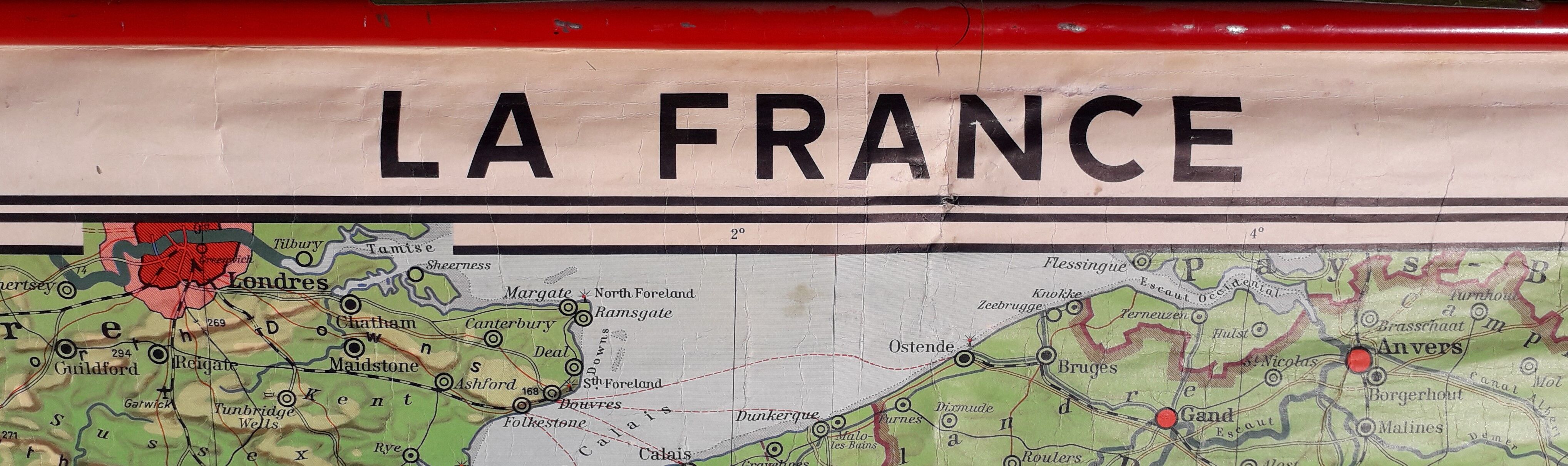 School poster map of France 60s