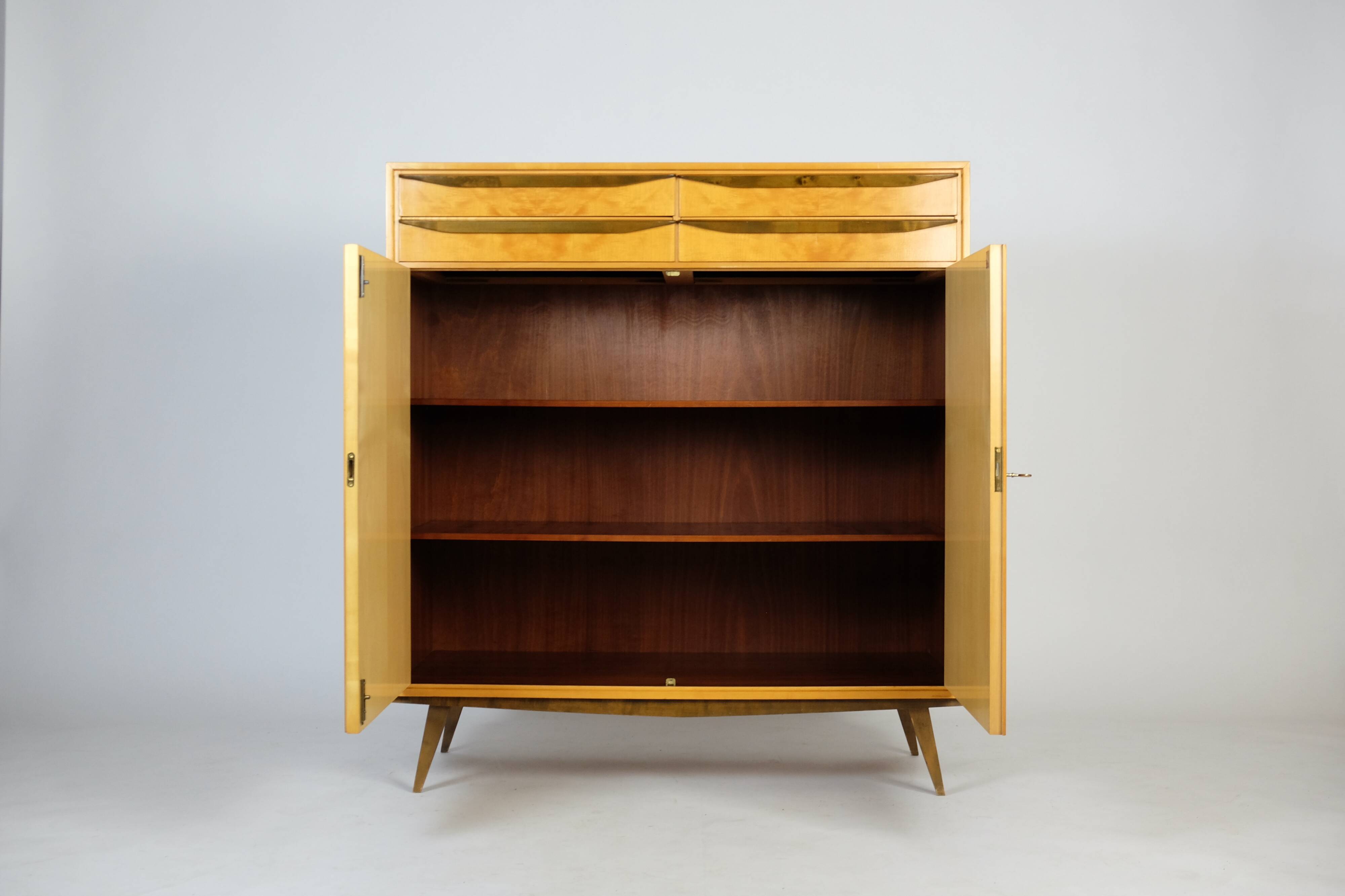 Buffet haut du milieu du siècle Schrank Kleiderschrank WK Möbel 50er Vintage 60er