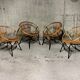 Set of 04 adult basket chairs in wicker rattan from the 1950s/60s vintage.