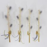 J.T. Kalmar Two Pairs of Large Floral Wall Sconces Auguri in Brass, Austria, 1950s