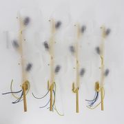 J.T. Kalmar Two Pairs of Large Floral Wall Sconces Auguri in Brass, Austria, 1950s