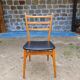 Set of 6 teak chairs and imitation black leather an 60 scandinavian design