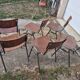 set of 6 vintage design chairs in wood and metal