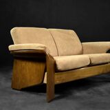 Mid-century norwegian modern two-seater sofa stressless pegasus low back loveseat from ekornes