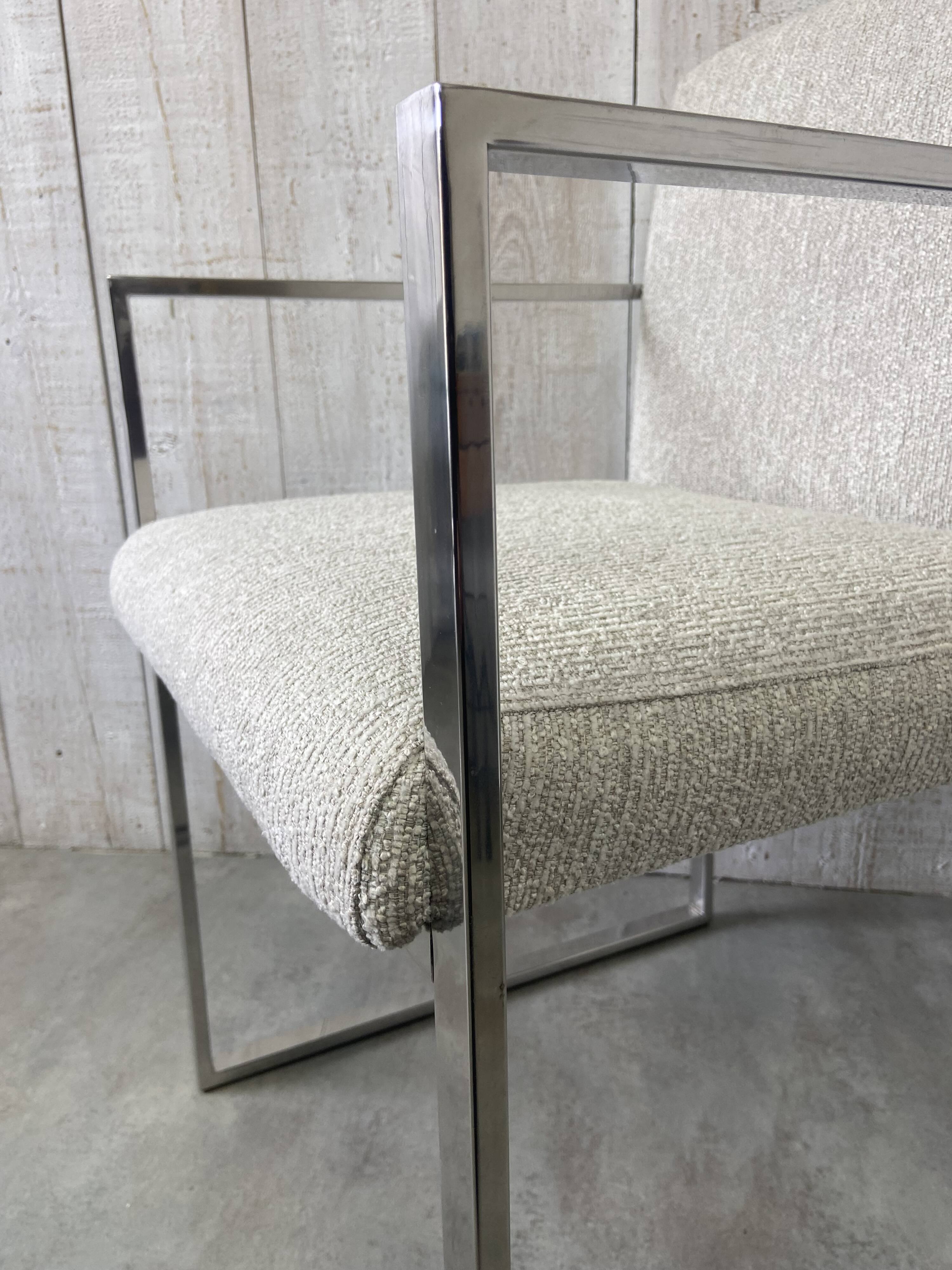 Pair of stainless steel armchairs from the 70s