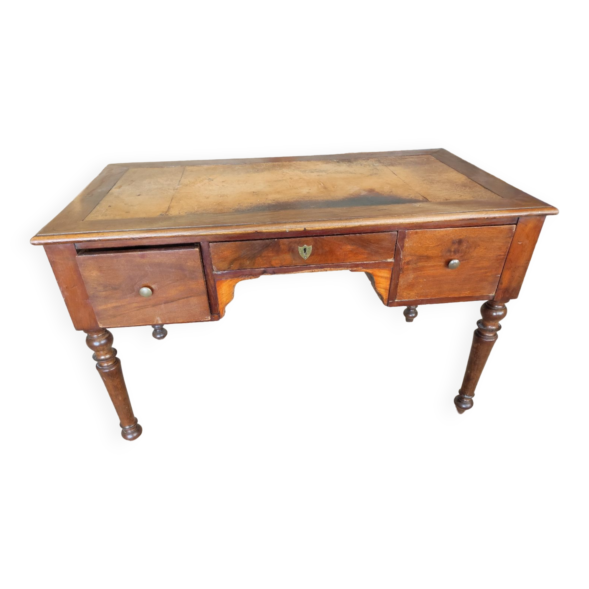 Louis Philippe flat desk in walnut