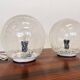 Pair of design mid century artglass Table Lamps, 1980s - Czechoslovakia