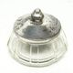 Art Deco bonbonniere, crystal, silver-plated brass, Sweden, 1930s