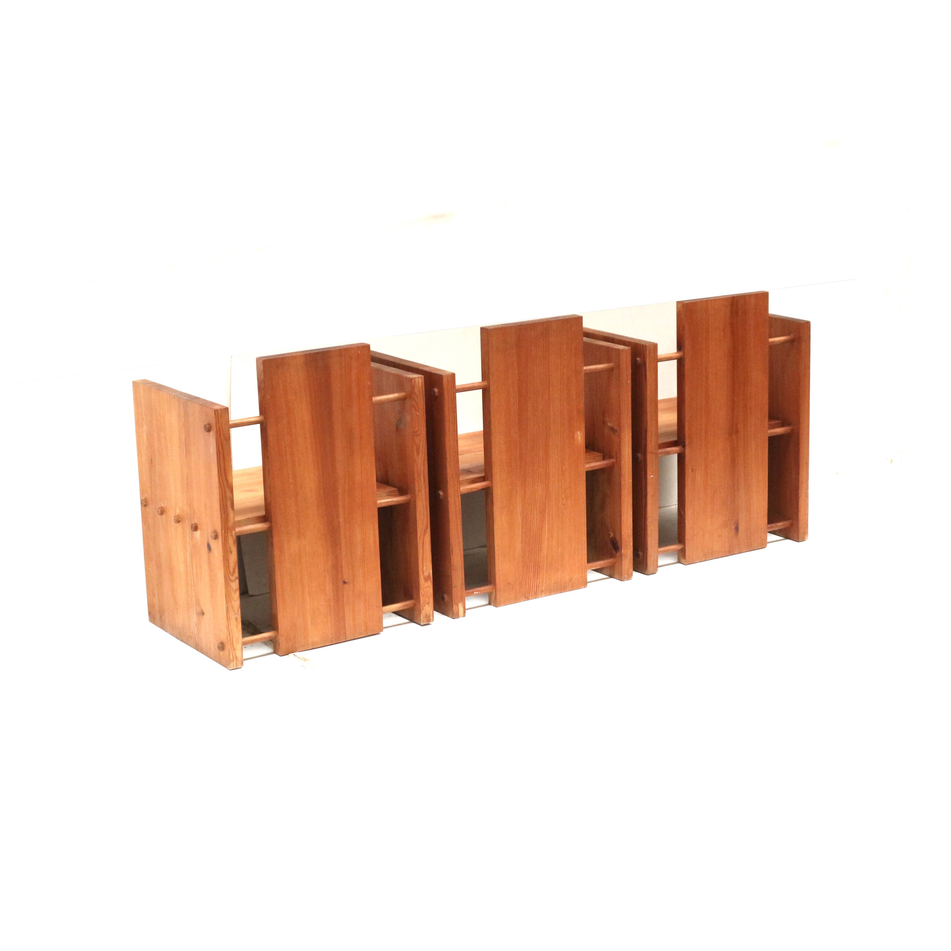 3x Very rare Modernist Brutalist armchair designed by architect Fritz Zeige