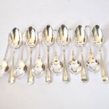 12 cuillères à dessert, café anciennes St Médard modèle filet style Chinon