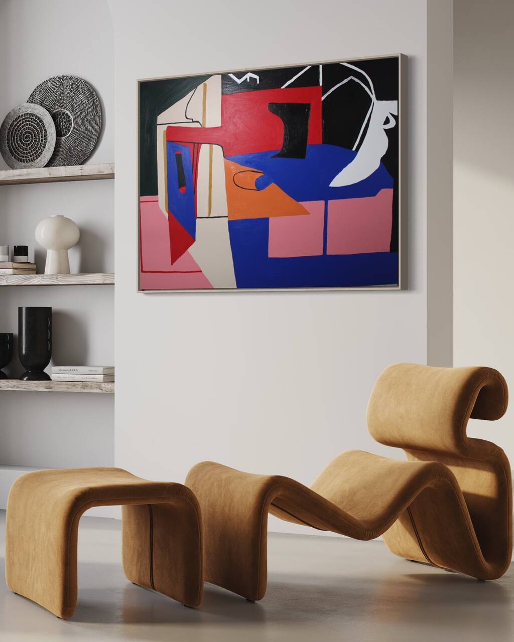 Large original abstract "Blue Chaos" 130x97 cm