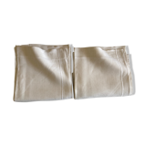 Pair of pillowcases of linen canvas trousseau 1960 modernist reserve linen