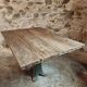 Table ancienne en chêne massif sur piètement en fonte – France, XVIIIe sièc