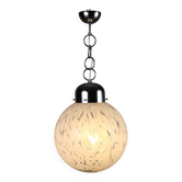 Vintage ceiling light in metal and blown glass, Italy, 1960s-1970s.