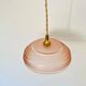 Pink glass suspension, fabric cable, ceramic rosette