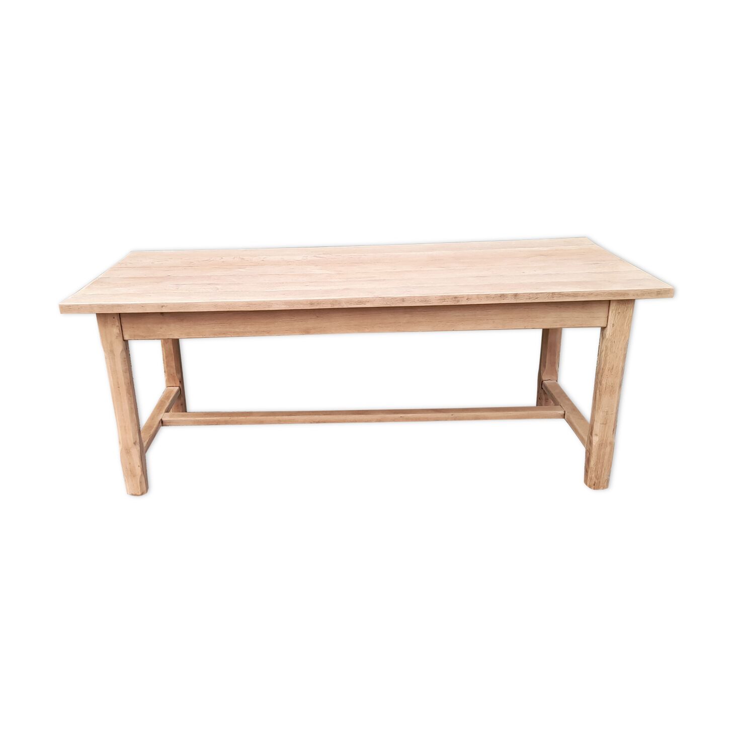 Farm table in solid oak wood raw