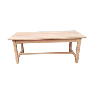 Farm table in solid oak wood raw