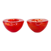 Set of glass candleholders, Swedish design, 1970s, manufactured by Kosta Bo