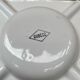 Old ashtray aubecq white enameled metal decor flowers & stars vintage