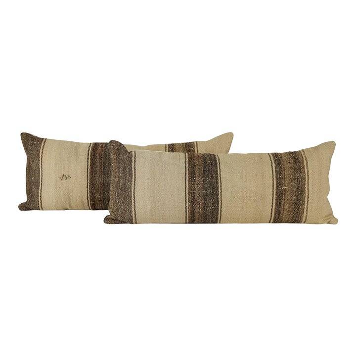 Set of 2 vintage kilim cushion covers 41x102 cm