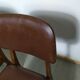 Suite de 6 chaise bois skaï marron brus vintage année 50 - 60