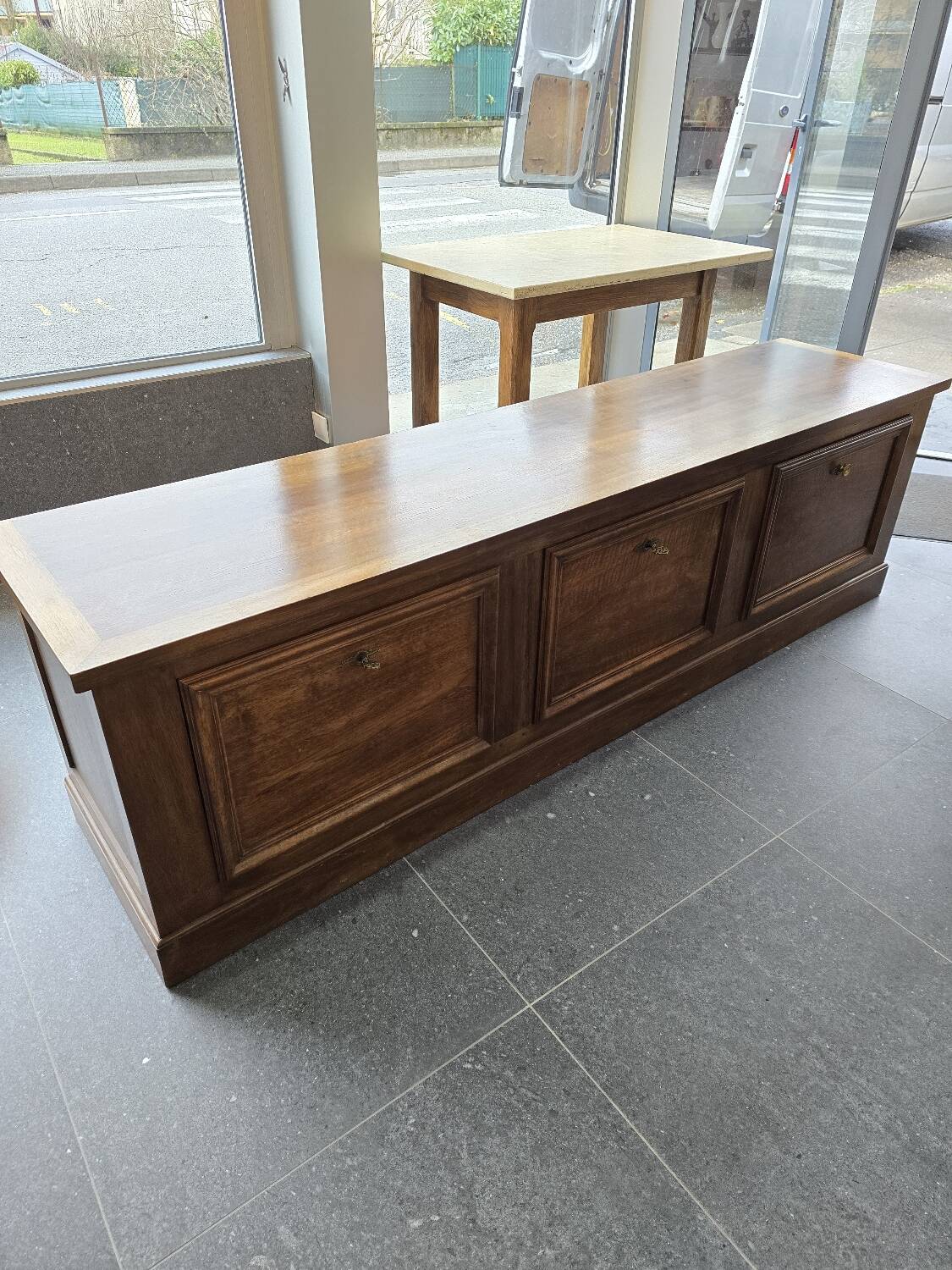 Large walnut cabinet for under the eaves