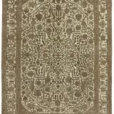 Tapis oriental unique en laine beige des années 1980, 287 cm x 382 cm, fait à la main