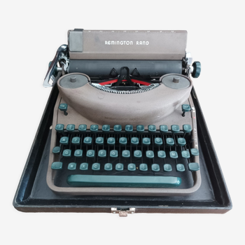 1950 remington rand typewriter and suitcase