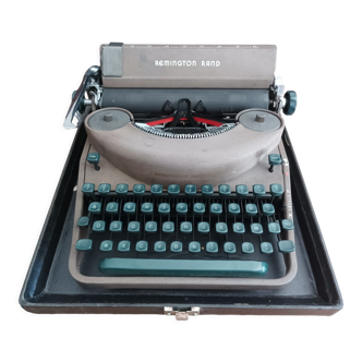 1950 remington rand typewriter and suitcase