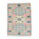 Grand tapis kilim 286x208, tons rose et bleu, motifs tribaux vintage
