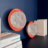 Pair of 70's wall lights in cut glass.