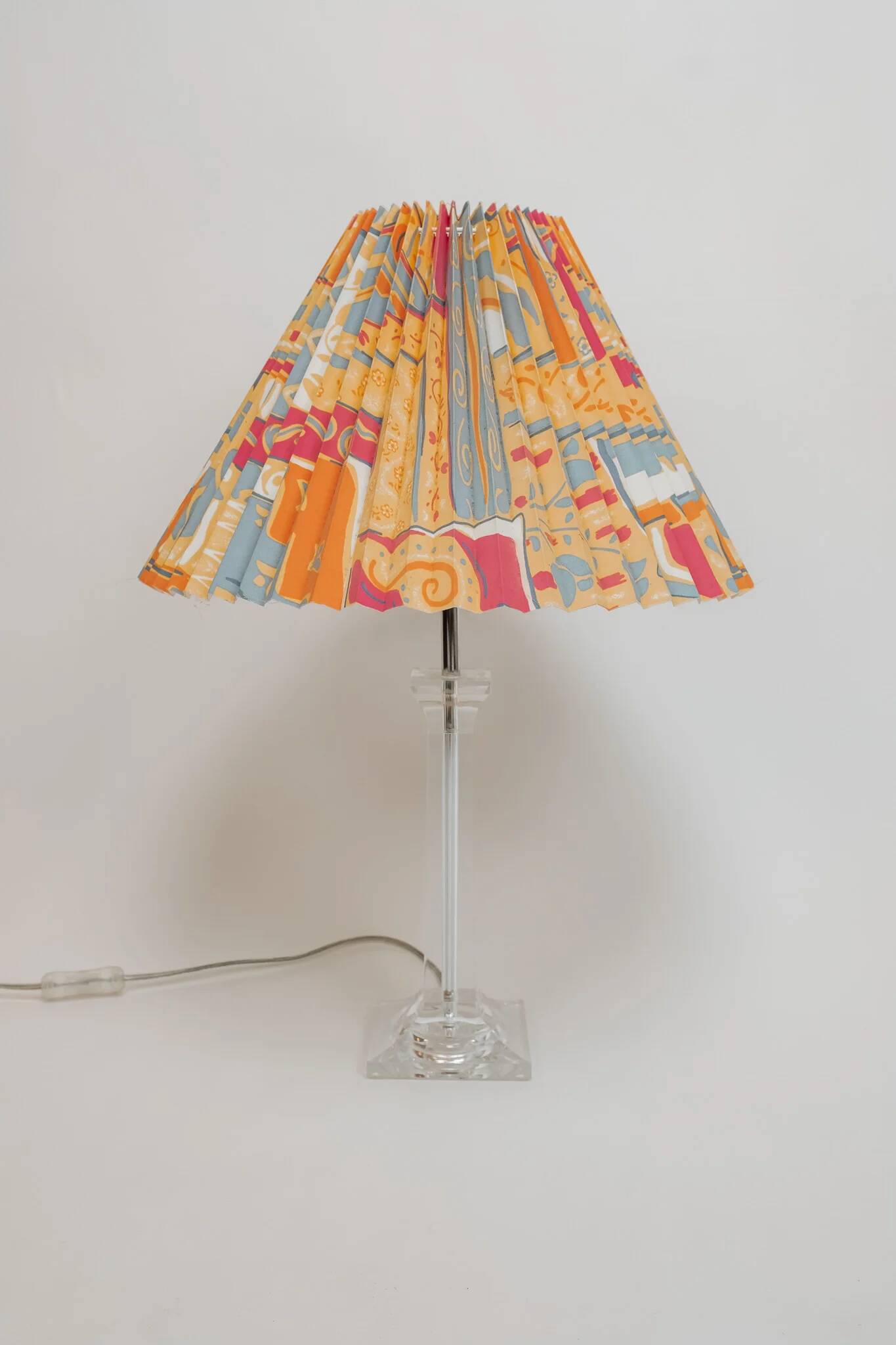 Vintage brass table lamp with plexiglass, 1990s.