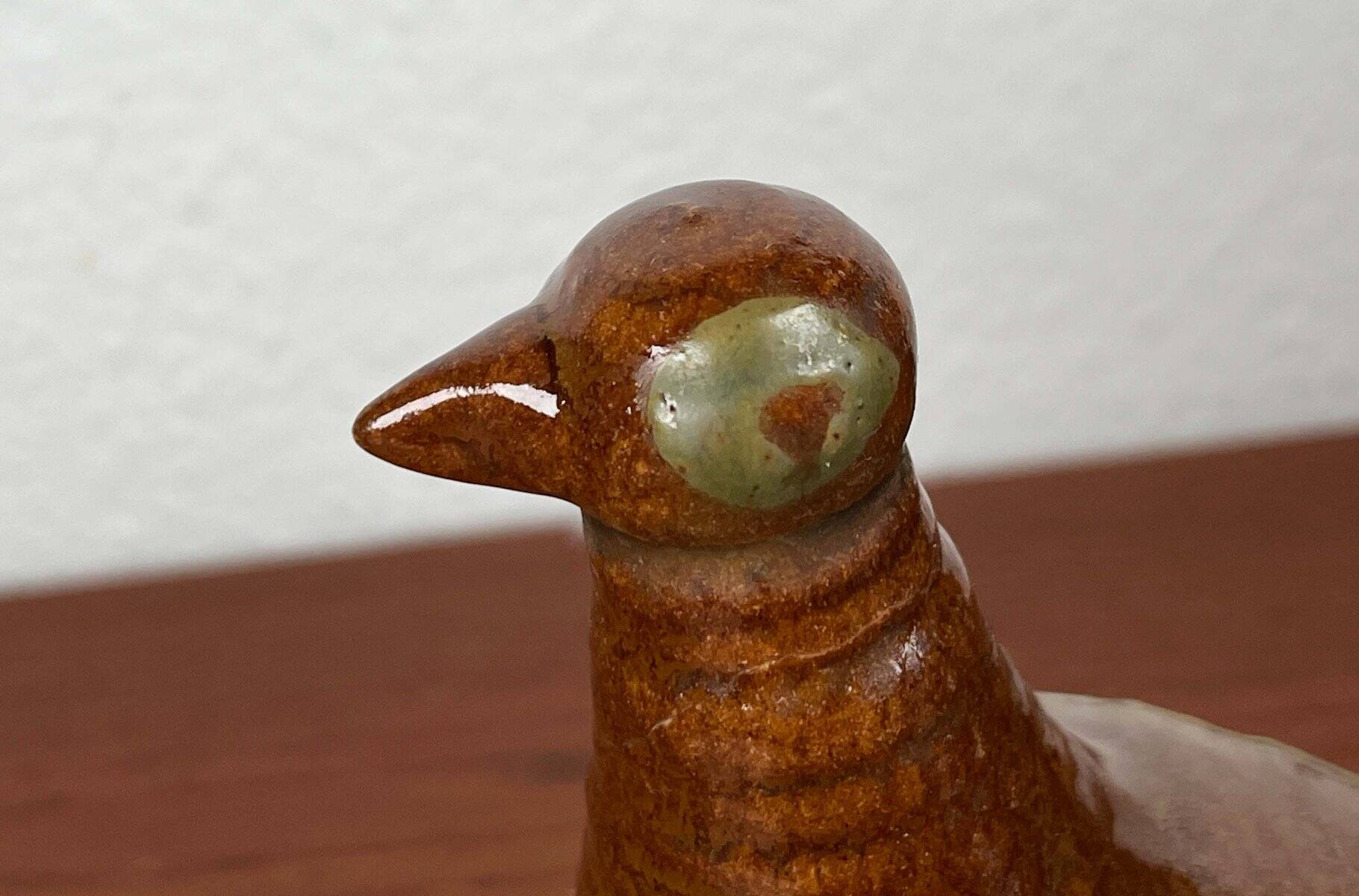 Bird-shaped pottery bottle from a modern Danish workshop, mid-century, 1960s.