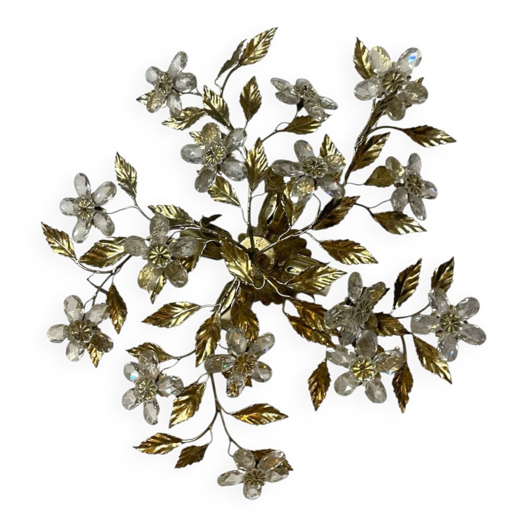 Plafonnier Crystal Flower en tôle