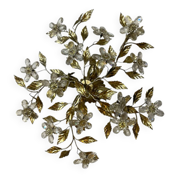Crystal Flower Tole Flushmount 