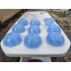 Set of 9 vintage blue opaline glass pendants