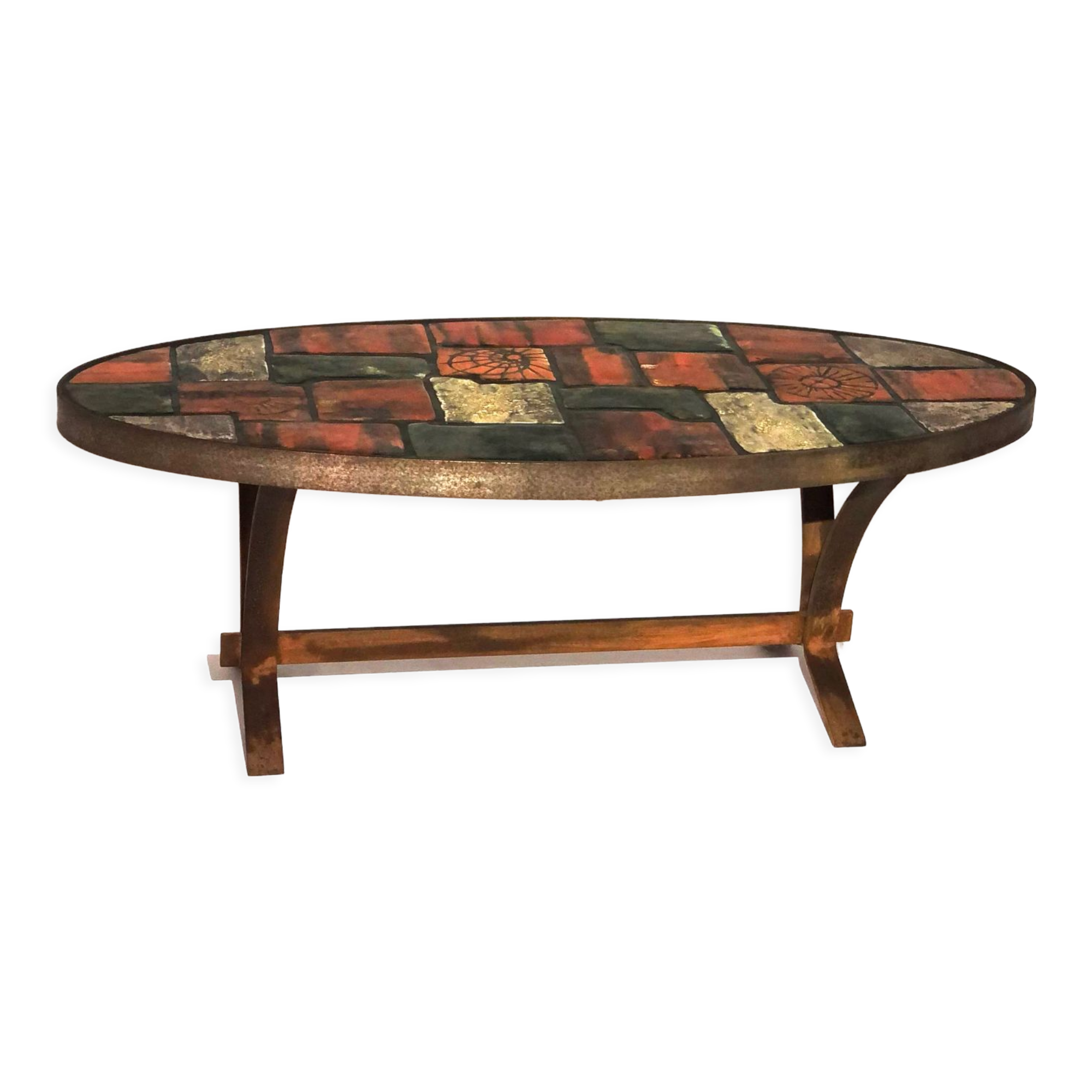 Ceramic and metal coffee table - 1960