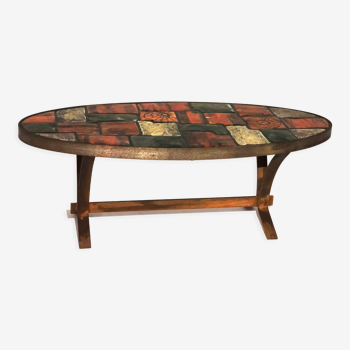 Table basse en céramique et métal - 1960