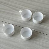4 white retro espresso cups