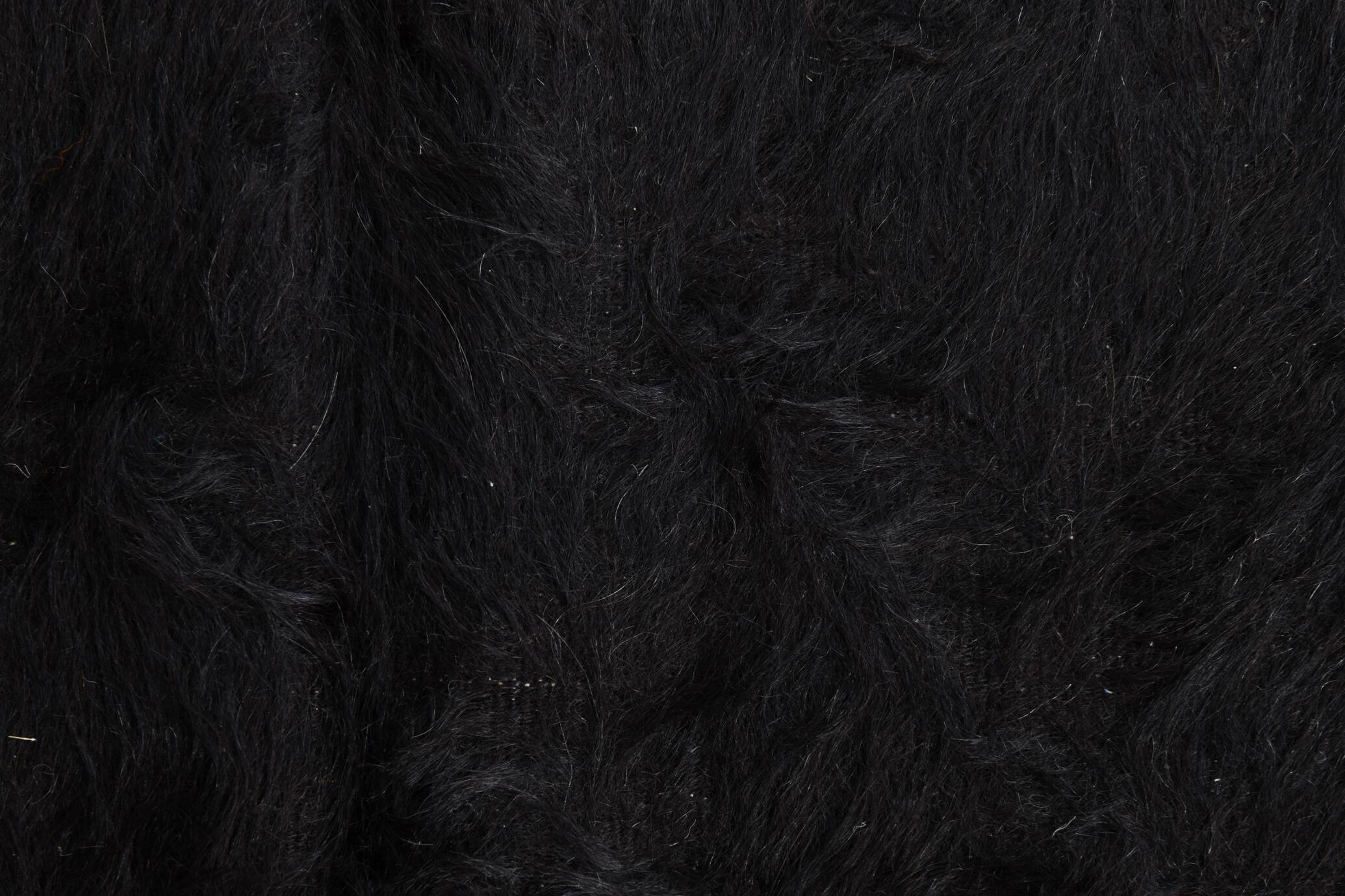 4x7 Cream & Black Angora Kilim Rug, 135x206Cm