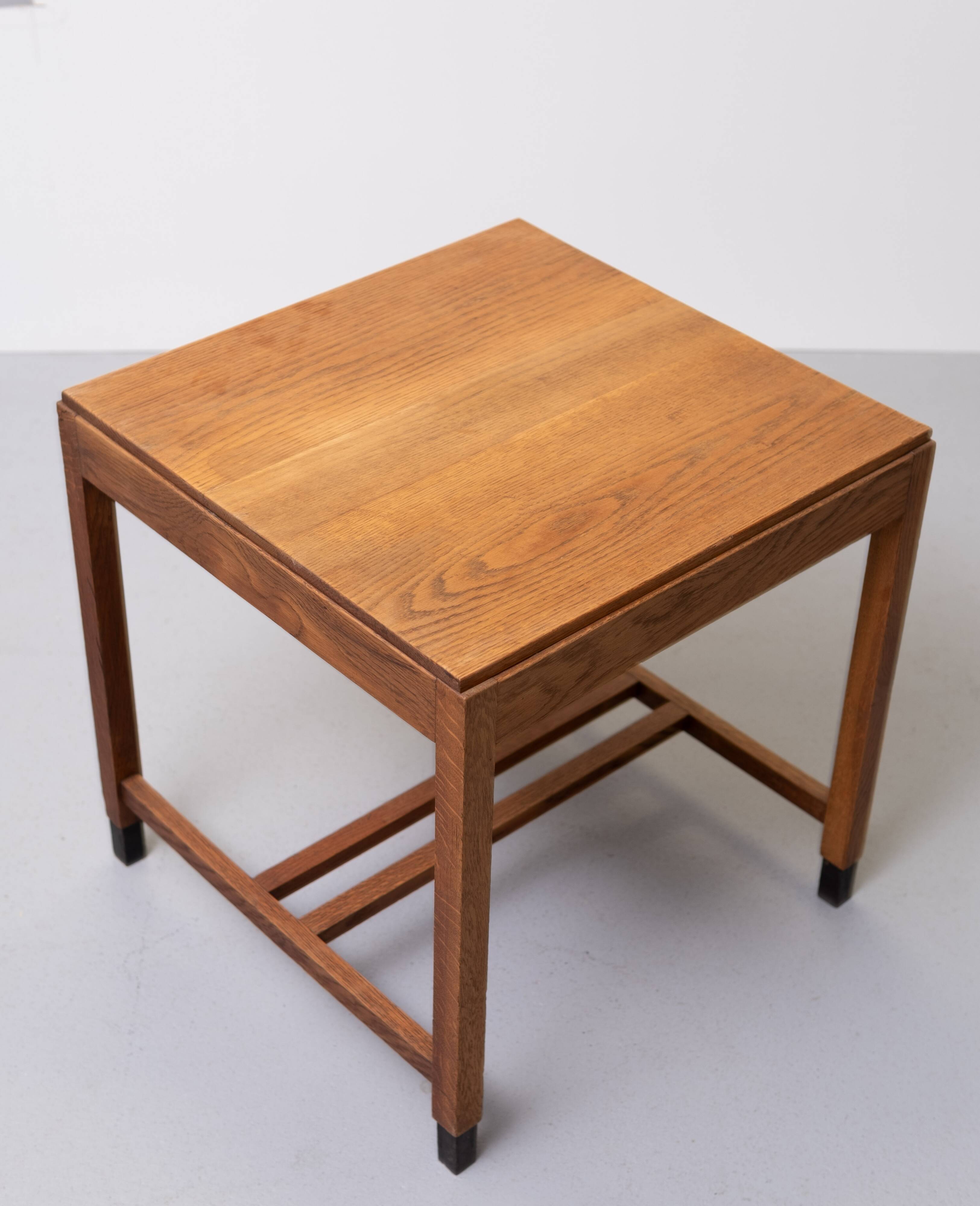 Amsterdamse School Oak writing table Dutch Art Deco 1930s