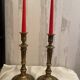 Pair of brass candle holders